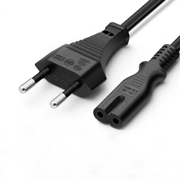 IEC C7 strømkabel 1,8m svart, Euro-plugg til figur 8 strømkabel for Samsung Philips Lg Sony TV, Ps4, PC-skjerm, DVD