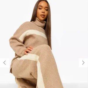 Stickat set från boohoo tröja+byxor storlek M
