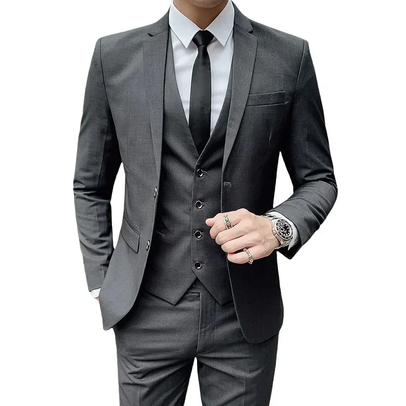 AliExpress - Anzug Upgrade des neuen Stoffes Herren Business Gentleman Fashion Slim Work Solid Color Plus Size Fair Dress Hochzeit Trauzeugenanzug