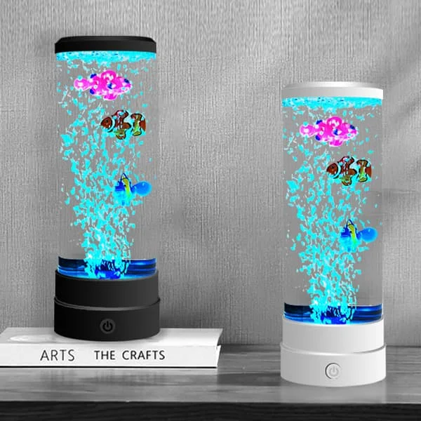 Simulerad LED Färgglad Stor Bubbla Fisk Lampa Gränsöverskridande Sovrum Atmosfär Lampa USB Plug-in Nattlampa
