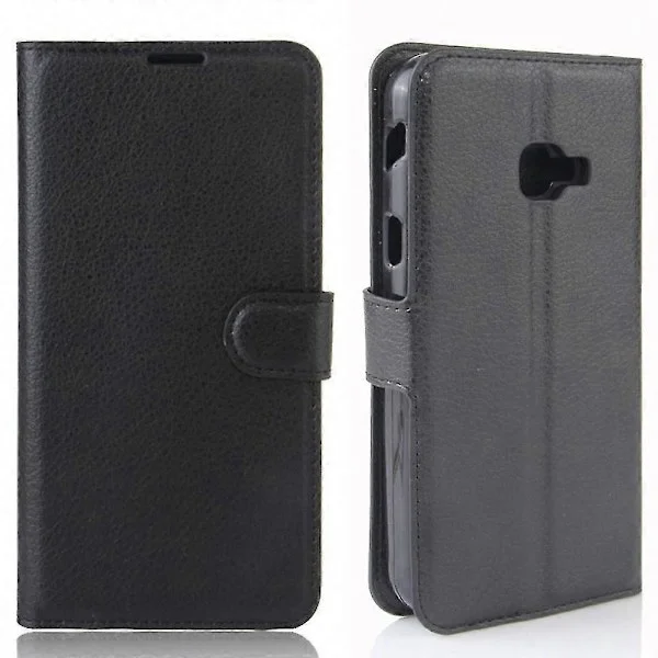 Plånboksfodral i läder för Galaxy Xcover 4s/Xcover 4 G390F, Litchi Skin Ställfodral (Svart, Stil A Samsung Galaxy Xcover)