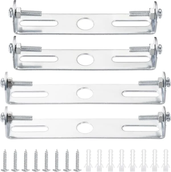 4 stk. Takplate Lysbrakett Takmontering Pendellampeholder for Vegg- eller Takmontert Lampe Monteringsbraketter med Skruer Jern 110mm Sølv