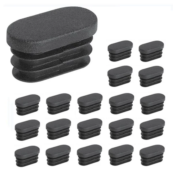 100 Pieces 15x30 mm Plastic End Caps, for Furniture Legs Tube Oval End Caps, for Plastic Chair Legs Stops, for Oval Tube