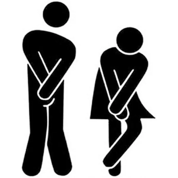 DIY Avtakbar Mann Kvinne Toalett Bad WC Skilt Dørtilbehør Veggklistremerke Hjemmeinnredning for Barn Stue Hjemmedekorasjon (Svart)