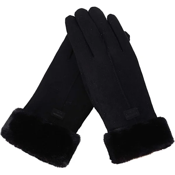 Women's Winter Warm Touchscreen Gloves, Suede, Thick Lining, Women's Outdoor Gloves