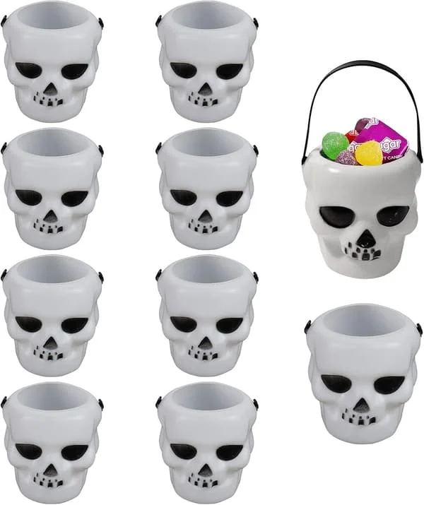 10 kpl Mini Karkkikauha Noitapata Kahvalla Kattila Halloween Karkkipidike Ruukku Pääkallon Muotoiset Kattilat Kupit Karkki vai Kepponen Juhla Karkki B