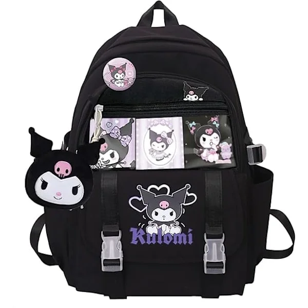 K-uromi Backpack for Kids, K-uromi School Bag with 1 Pendant, 3 Cards, 1 Badge, K-uromi Anime Backpack for Teenage Girls