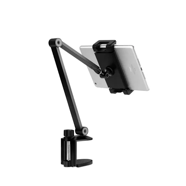 Nettbrettholder Roterende Lang Mobiltelefonholder Høyde/Vinkel Justerbar Aluminium Legering Nettbrettholder for 4-13'' iPhone iPad~06256