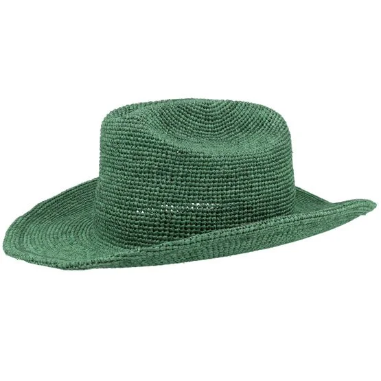 Brixton - Grøn western Hat - Odessa Straw Packable Cowboy Primal Green Western @ Hatstore