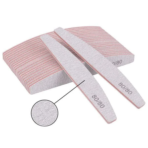 10-pack Professionella Nagelfilar Set Dubbelsidiga 80/80 Grit Smärgelduk Manikyrverktyg för Nagelvård och Styling