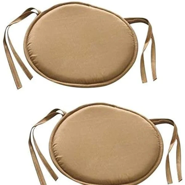 Sett med 2 (Brune) vatterte hageputer med bånd 38 x 38 cm
