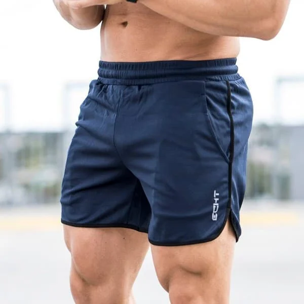 Sommar Herr Löparshorts Sport Fitness Korta Byxor Snabbtorkande Marinblå M