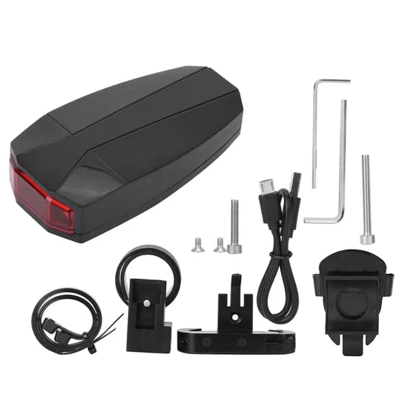 A6 USB-opladning cykelbaglygte Intelligent sikkerhedsadvarsel alarm cykel natkørsel tilbehør