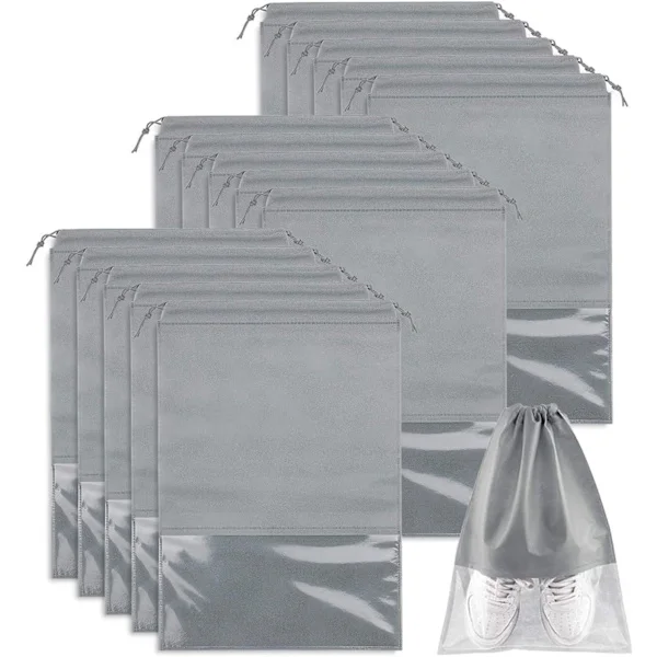 15 stk. Reisesko Veske, Store Portable Snøresko Vesker Non-Woven Støvtette Poser Plassbesparende Organizer