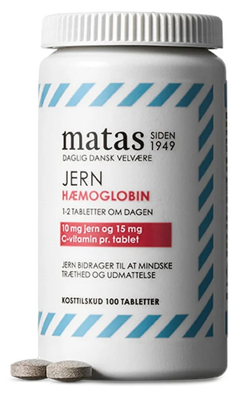 Matas Striber Jern Hæmoglobin 100 tabl., Helse & Madvarer, Mineraler, Jern