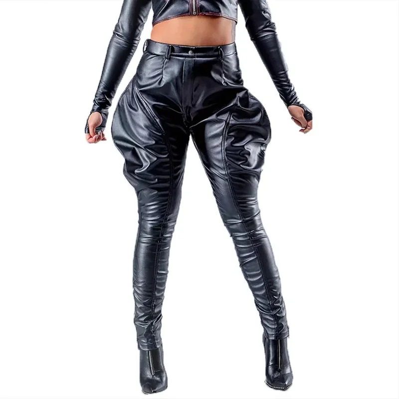 AliExpress - Frauen Kunstleder Reithose Hosen Schwarz Jodhpurs PU Casual Hohe Taille Harem Bleistift Hosen Unterstützung Custom