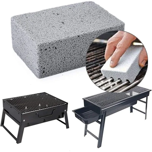 Pumice Stone Rengøringssten, Heavy Duty Grill Stone Cleaner, Økologisk Stengrill, Mursten til BBQ Grills, Flat Top Grate