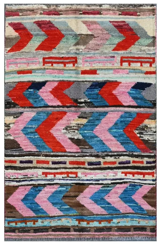 Small Berber Colourful Rug 75X120 Wool