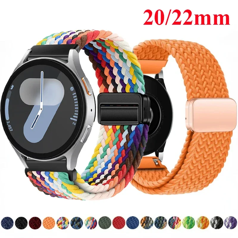 AliExpress - 20 mm 22 mm Magnetarmband für Samsung Galaxy Watch 7/6/Classic/5/4/3 geflochtenes Schlaufen-Nylonarmband für Huawei Watch 4/3/GT 5 4 Band