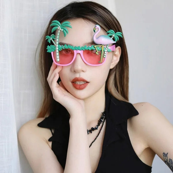 IC Flamingo Fest Briller Hawaii Fest Solbriller Strand Solbriller Pink