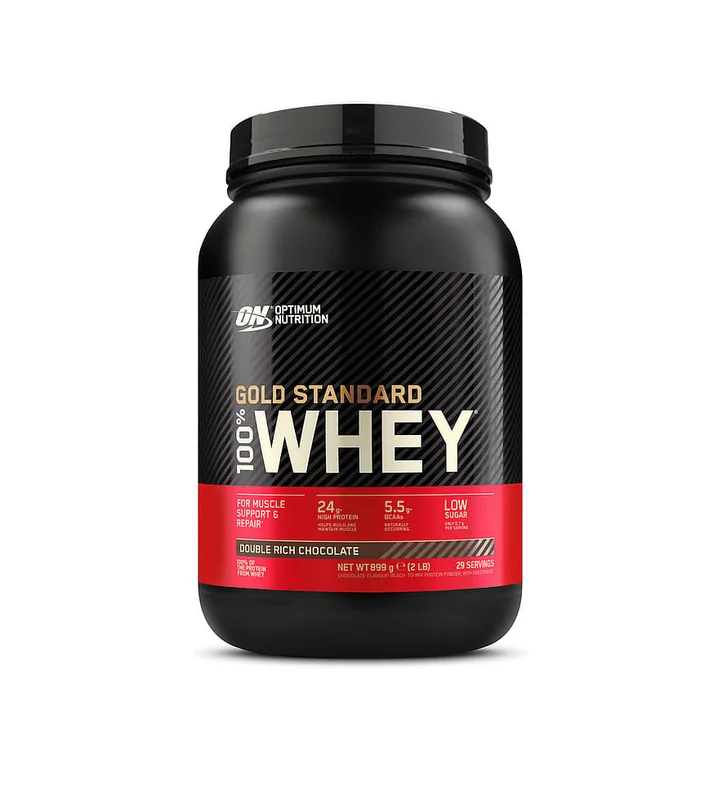 Optimum Nutrition Gold Standard 100% Whey Double Rich Chocolate 899 g, Sport & Velvære, Protein & Energi, Proteinpulver