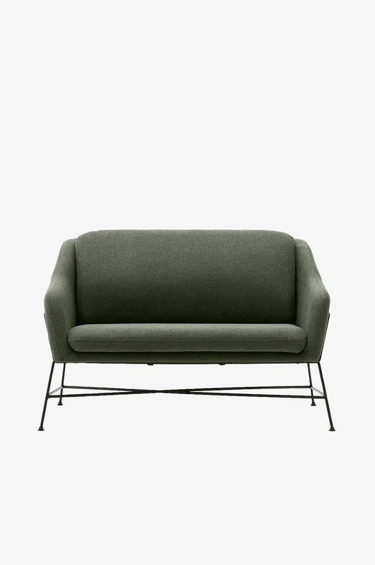 Kave Home - Brida 2-seters sofa i mørkegrått, 128 cm - Grønn - 2-seters-sofaer - Fra Homeroom