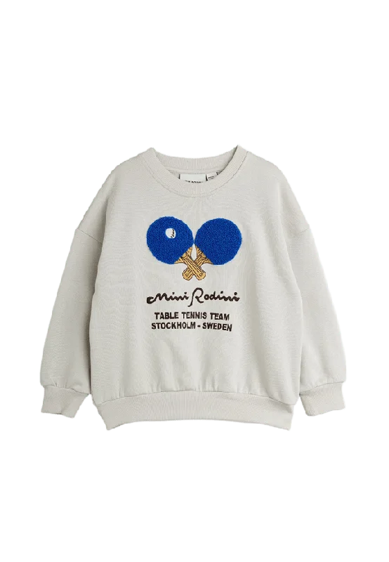 Mini Rodini Table Tennis Chenille Sweatshirt Hoodies & sweatshirts Unisex Grå 104/110