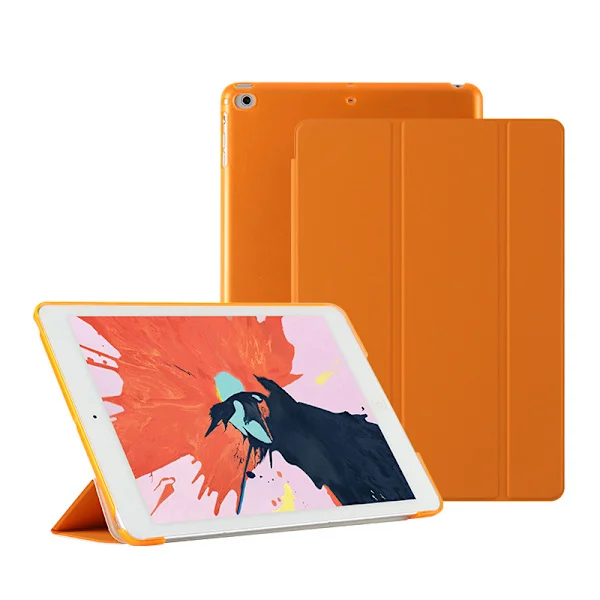 Passar iPad 10.2 skyddsfodral, Air34 läderfodral, Pro11 Apple surfplatta intelligent sleep hårt skal orange{f2}