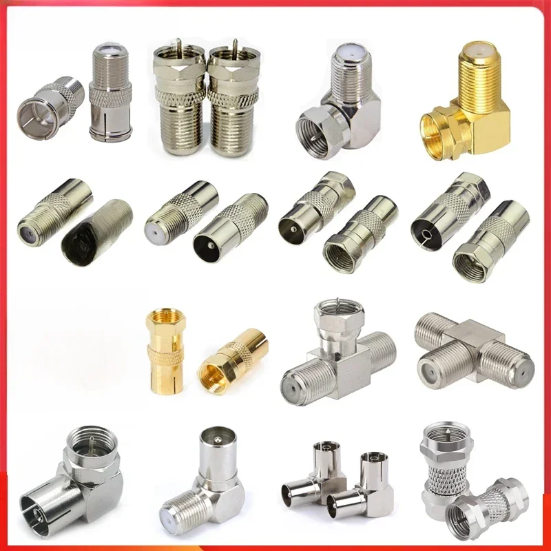 AliExpress - F-Typ auf TV, IEC 90-Grad-Stecker, weiblich, RF-Koaxial-Adapter, Splitter, vergoldeter Stecker für Kabel, TV, Satellit, TV, DVR