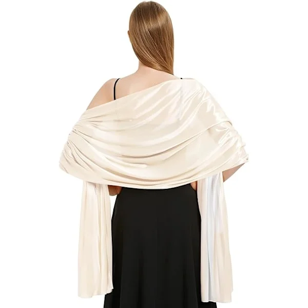 Satin Scarf for Women Wedding Shawl Suitable for Evening Dress Elegant Chic Shawl Suitable for Beige