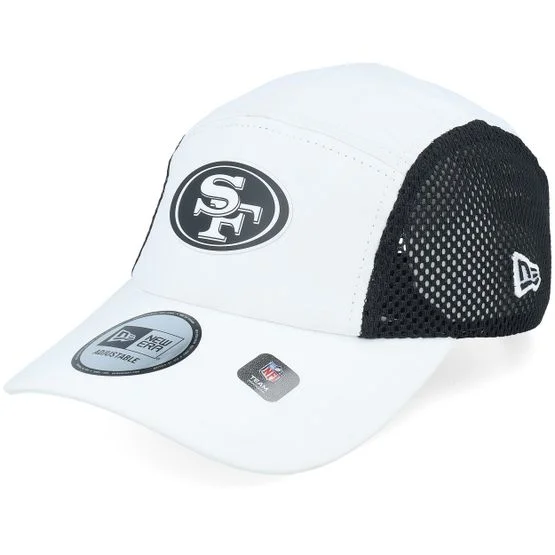 New Era - NFL White 5panel Caps - San Francisco 49ers Poly Runner White/Black 5-panel @ Hatstore
