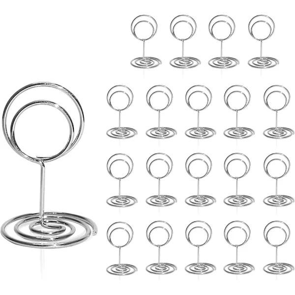 Placeringskortshållare 20-pack - 2 tum Mini Placeringskortshållare Korta Placeringskortshållare för Bröllopsdekorationer Kontorsmemo (Silver){AZC}