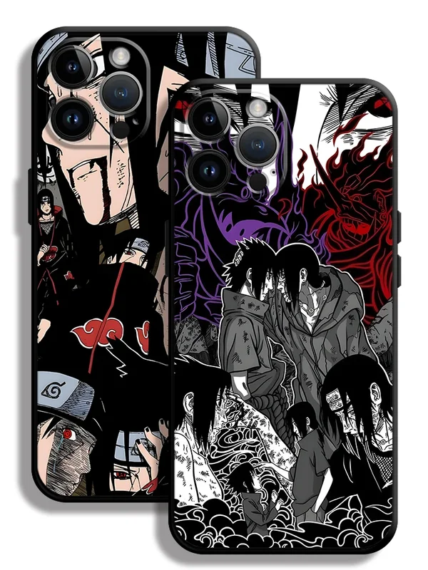 AliExpress - Hülle für iPhone 7 8 13 12 11 Pro Max XS Max 15 16 14 Plus XR Schwarz Soft Phone Cover Anime Man Itachi