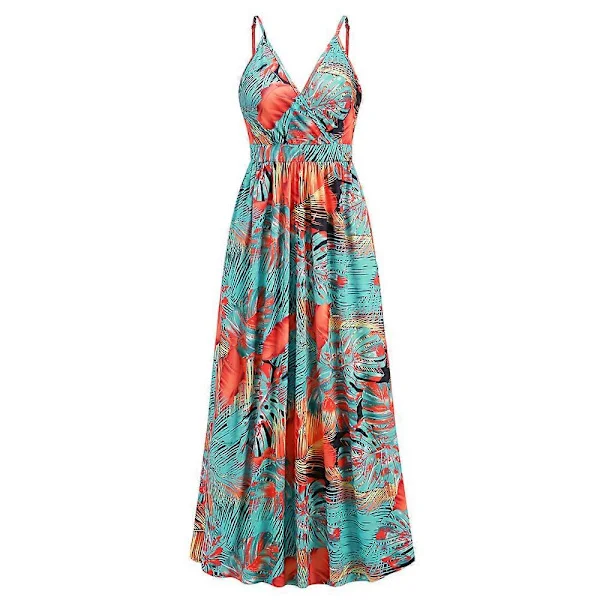 Dam Dam Boho Blommig Maxiklänning Cocktailparty Kväll Sommar Strand Solklänning m color32