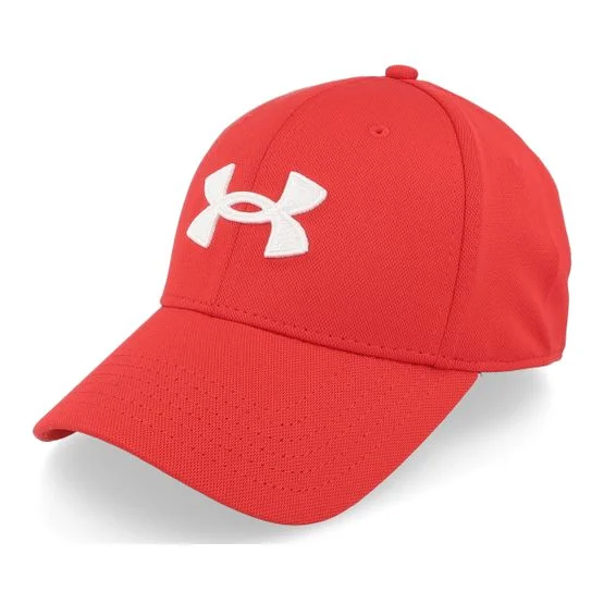 Under Armour - Blitzing Red/White Stretch Fit Flexfit Red Cap - @ Hatstore