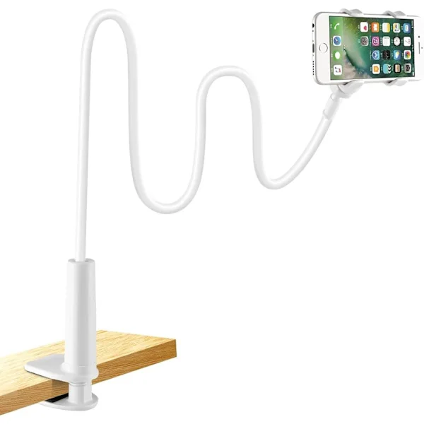 Telefonholder seng, telefonholder med fleksibel svanehals lang arm 360° rotasjon justerbar for iPhone 13/13Pro, 12/12 Pro Max, 11 Pro XS Max X 8 7 Sam