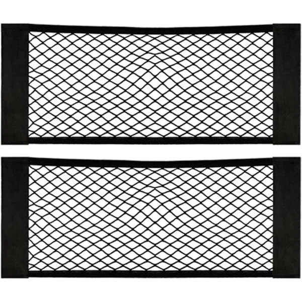 2-pakning Bil Bagasjeromsorganisator Oppbevaringsveske, Mocka Borrelåslukking, 60x25cm, Elastisk Oppbevaringsveske