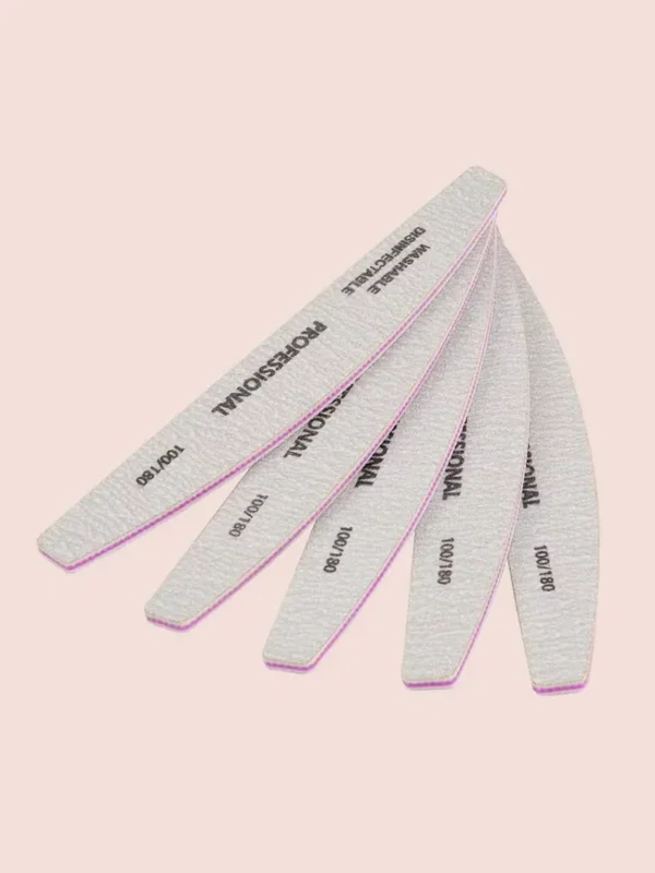 AliExpress - Limes à ongles professionnelles 25/50 pièces, 100/180 EVA, forme demi-lune, épaisses, en papier de verre, pour manucure, kit d'outils de 