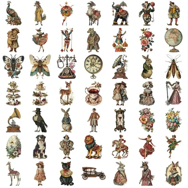 50 Ark Viktoriansk Epoke Klistremerke Scrapbook Klistremerke Skrivesaker Klistremerke Belønningsklistremerke Retro Dekorativ Etikett for Laptop