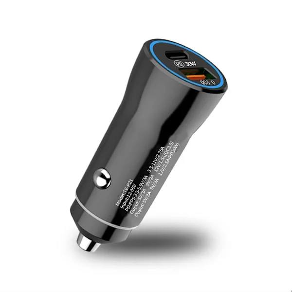 Hurtig Biloplader til iPhone 17 / iPhone 17 AIR / iPhone 17 PRO / iPhone 17 PRO MAX - Cigarettænder USB USBC Phonillico _Særlige Gaver