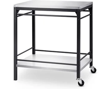 Austin and Barbeque AABQ - Trolley Table - Sidobord i rostfritt stål med hyllplan & hjul