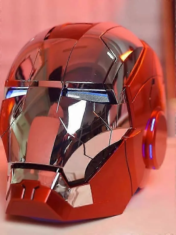 New Autoking 1:1 Mk5 Iron Man Helmet Cosplay English Voice Activated Eye Glow Model Toy Adult Electric Wearable Christmas Gift WSLIHV Silver