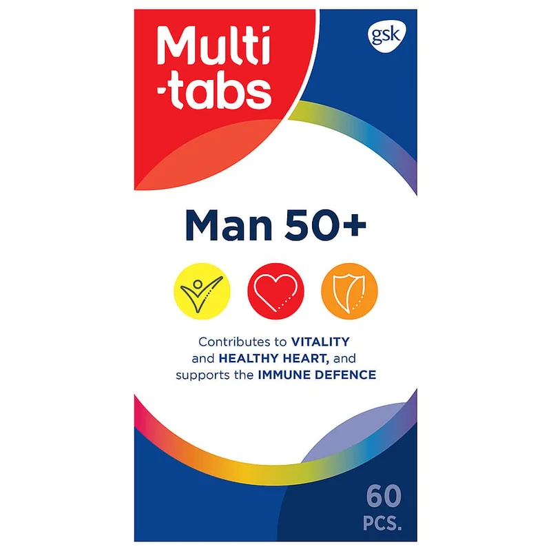 Multi-tabs Man 50+ 60 tabl., Helse & Madvarer, Kosttilskud Til Mænd, Multivitaminer Til Mænd