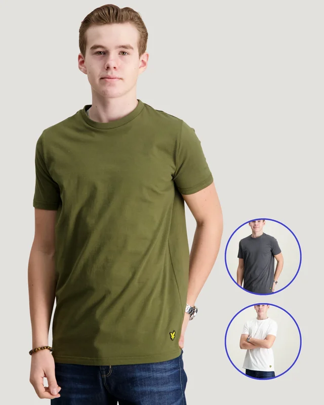 Lyle & Scott Loungewear 3 Pack T-shirts Wit T-shirts Jongens - Kids Brand Store