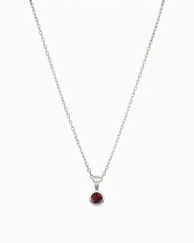 Halsband med månadssten i 18K Vitguld