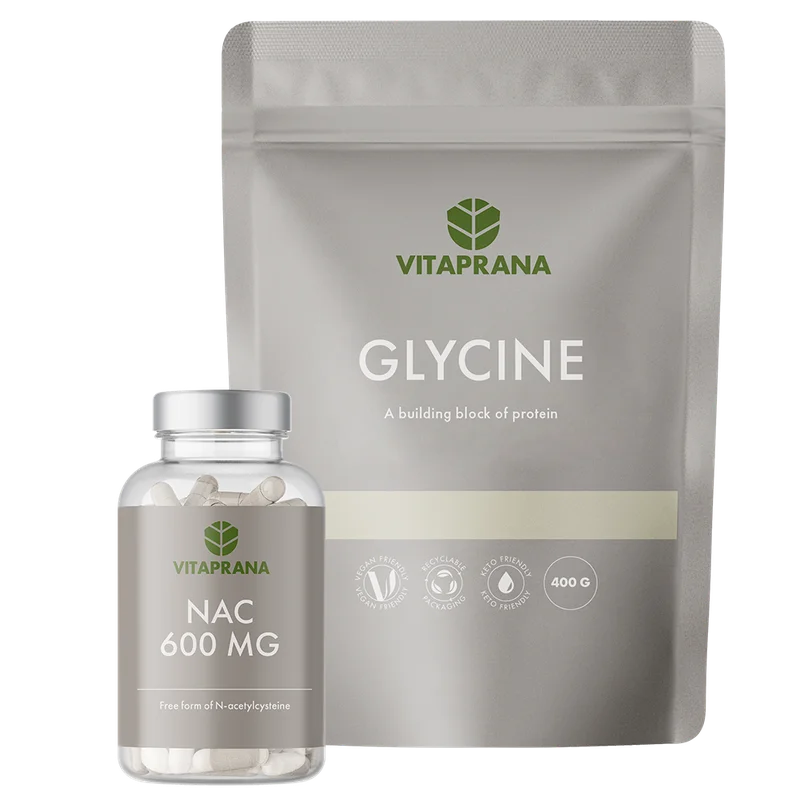 Glysiini 400g + NAC 600mg 100 kapselia Aminohapot