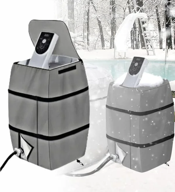 Varmepumpedeksel - Deksel til boblebad og spa varmepumpe - Støvdeksel - Passer de fleste elektriske bassengvarmere - 420D Oxford-stoff - Tilbehør for 