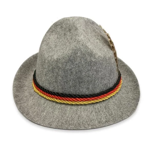 Tysk Oktoberfest Kostume Mænd | Ternet Skjorte med Broderede Seler & Hat*Grå hat*L Grå hat L Grå hat L