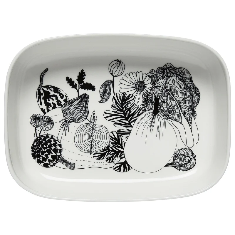 Marimekko Siirtolapuutarha serveringsfat' - 'Svart og hvitt