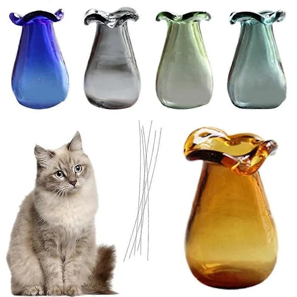 Cat Whisker Vase, Mini Vase for Cat Whiskers, Miniature Vase Small Vase for Decor A